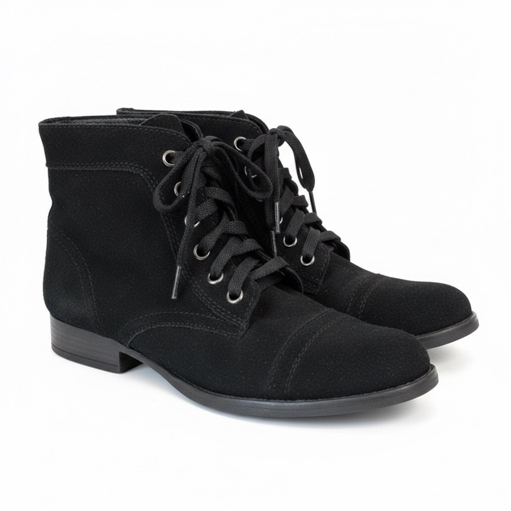 Black Suede Combat Boots